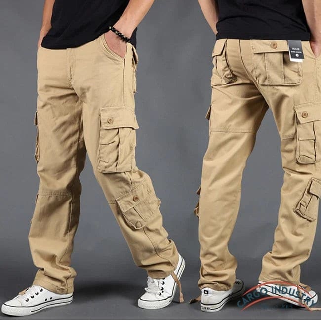 Pantalon Cargo Homme Hiver - Coupe Large, Taille élastique Avec Cordon - Style Militaire Décontracté